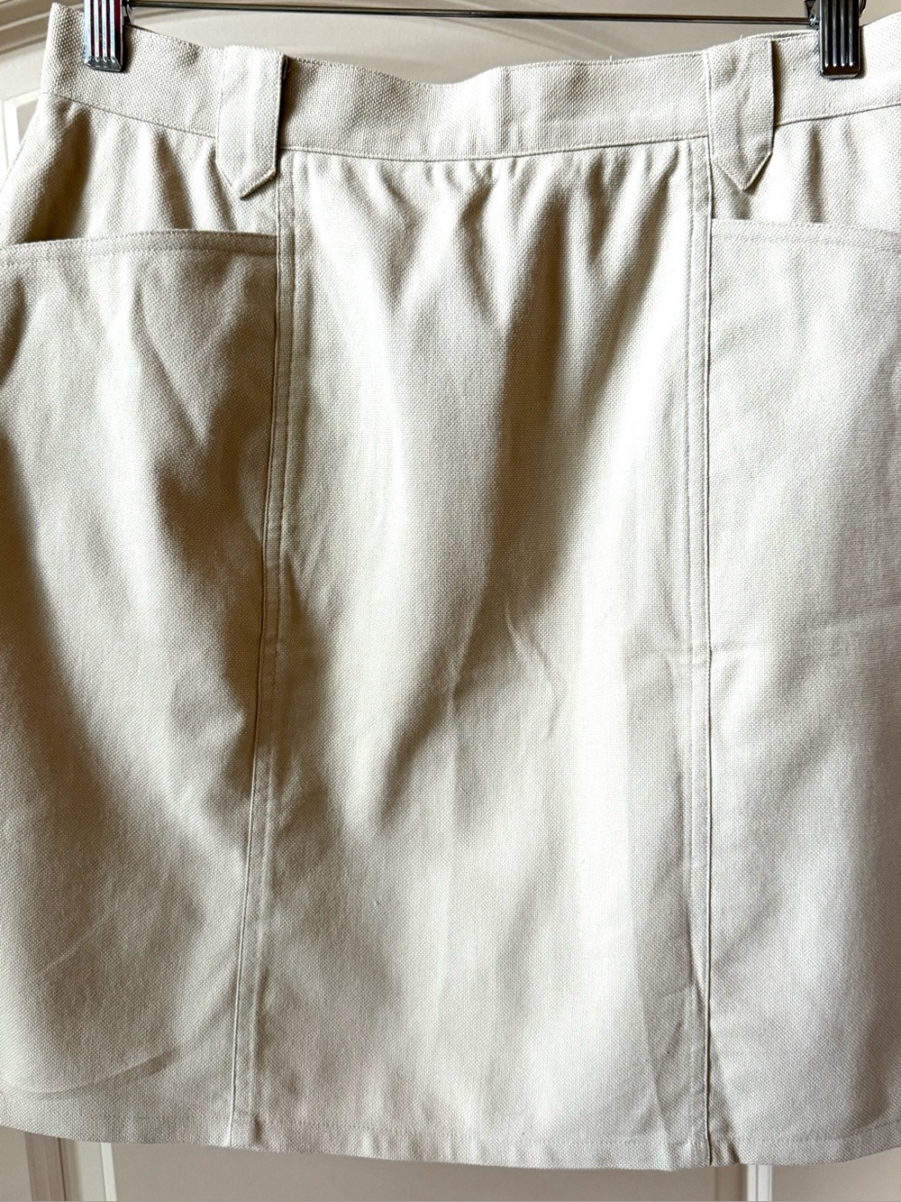 The Territory Ahead Canvas Tan Cream Cotton Cargo Skirt Sz 12,77% Cotton